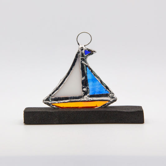 Stained Glass Sailboat Sun Catcher – Medium