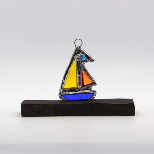 Stained Glass Sailboat Sun Catcher – Small