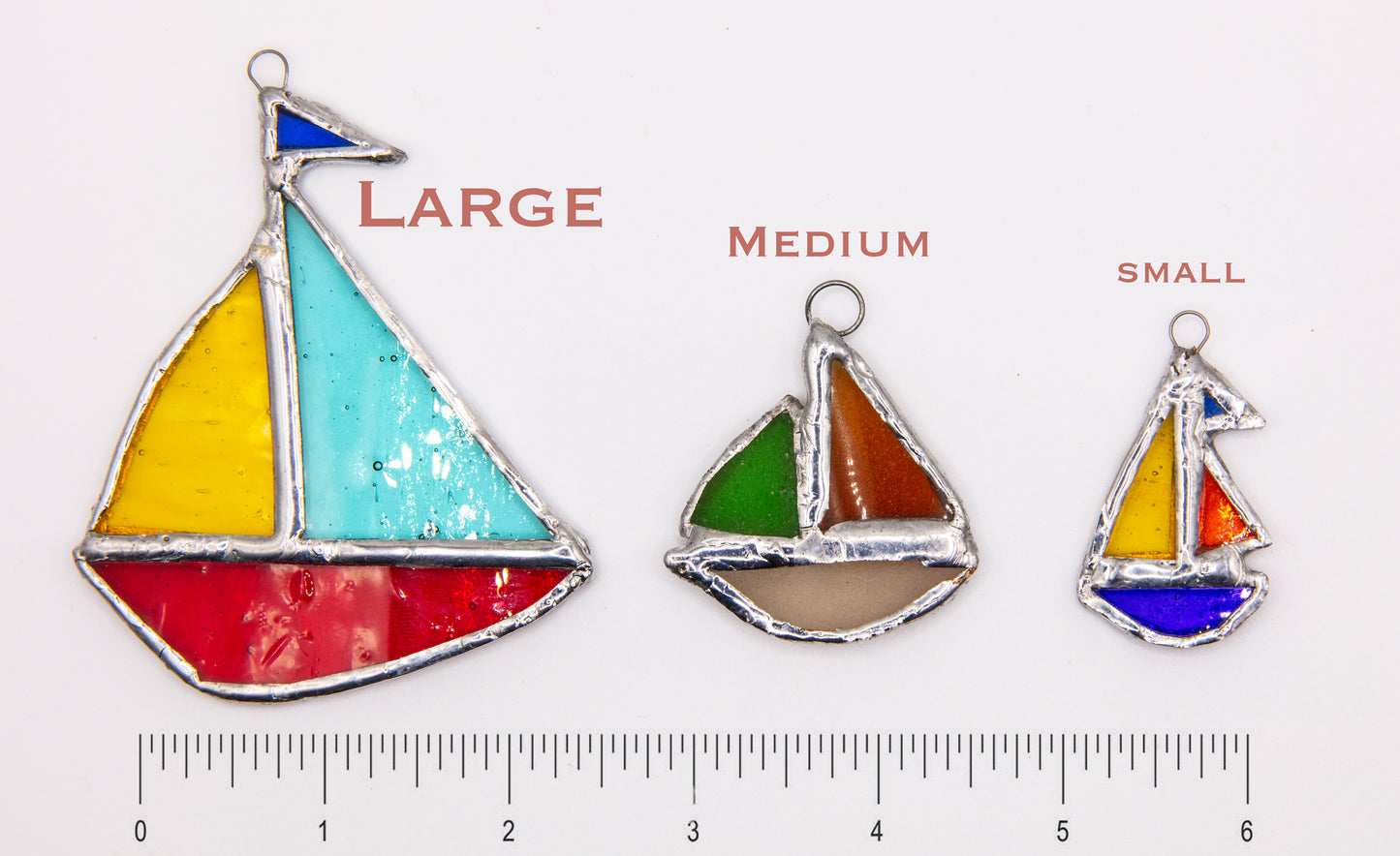 Stained Glass Sailboat Sun Catcher – Small